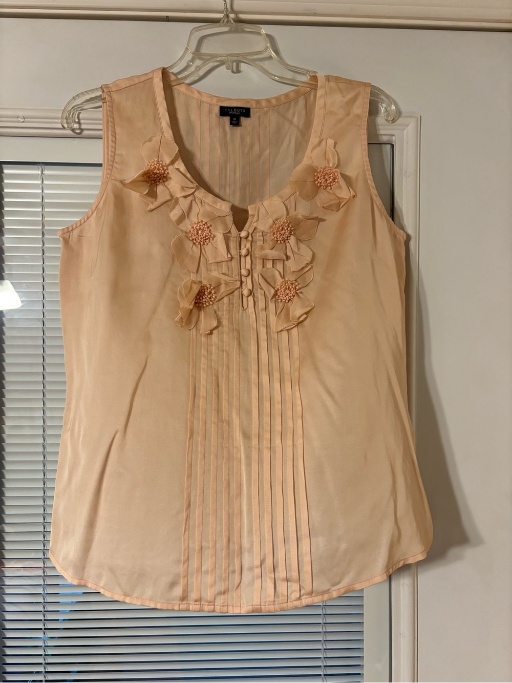 Talbots Silk Floral-Appliqué Sleeveless Camisole